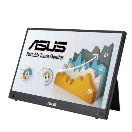 ASUS ZenScreen Touch MB16AMTR portable monitor 15.6inch IPS FHD WLED 16:9 60Hz 250cd/m2 5ms HDMI USB-C 2x1W Speakers Black+Dark Gray